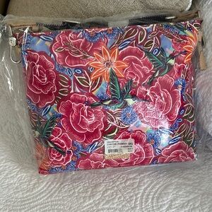 Colorful Floral Crossbody Bag with Vibrant Design